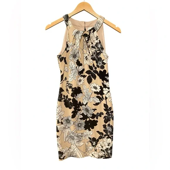 Honey and Rosie Black and Tan Floral Midi Dress NWT - Picture 2 of 3